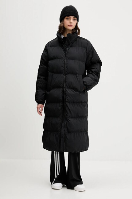 Куртка adidas Originals Long Puffer колір чорний зимова JX2957