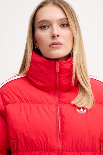 adidas Originals geacă Cropped Puffer culoarea rosu, de tranzitie