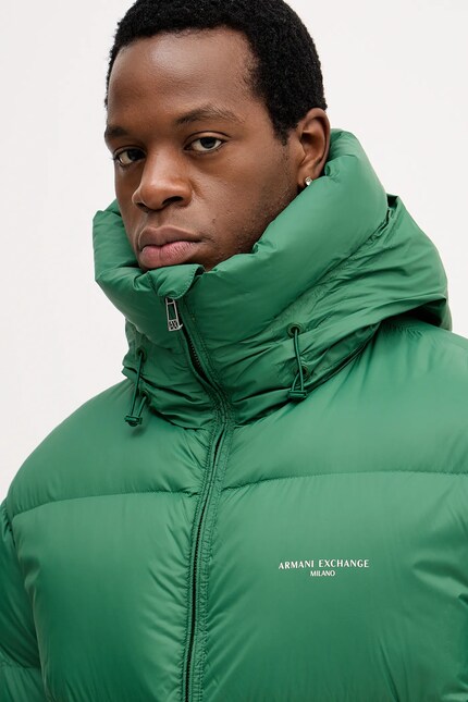 Пухова куртка Armani Exchange колір зелений зимова XM001115