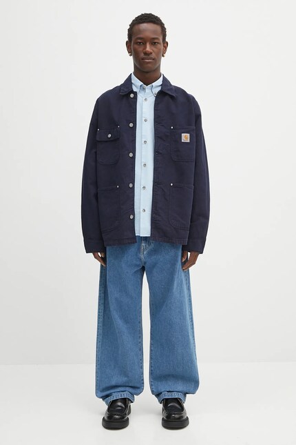 Carhartt WIP jacket Walter Chore navy blue color I035552.1CGD at