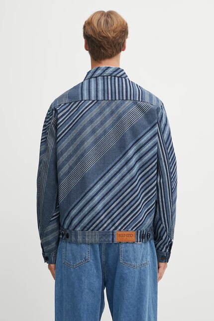美品✨アパルトモン Boys denim Jacket インディゴブルー F Kenzo denim jacket Diagonal Stripe Zipped Trucker blue color