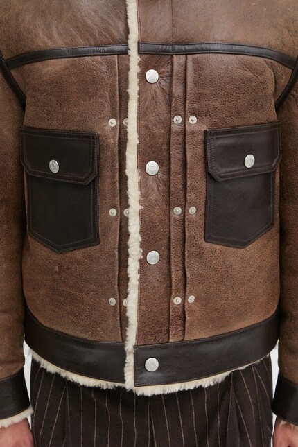 Kenzo leather jacket Shearling Trucker PRM EU