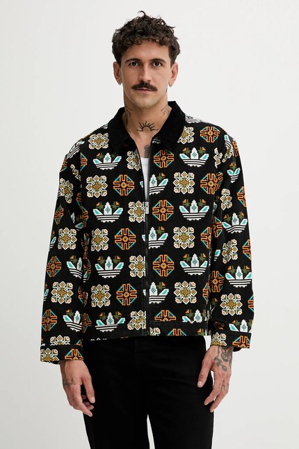 adidas Originals geacă din velur Monogram culoarea negru, de