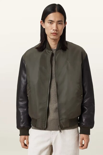 Куртка-бомбер AllSaints MYLER цвет коричневый демисезонная M014LC