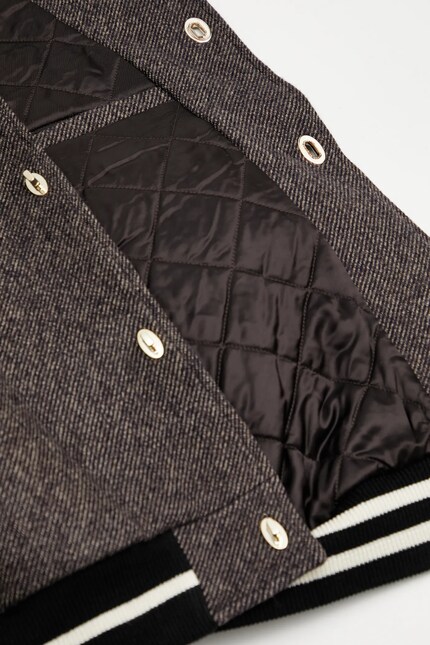 Wales Bonner wool jacket Homecoming Varsity Jacket gray color