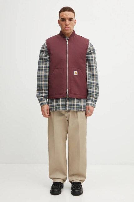 Carhartt WIP vest Leroy Vest maroon color I035543.33KXX at PRM US
