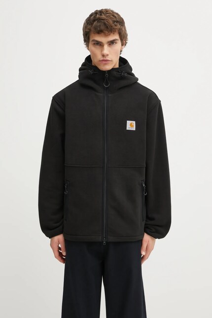 Carhartt WIP fleece sweatshirt Blevin Liner black color hooded