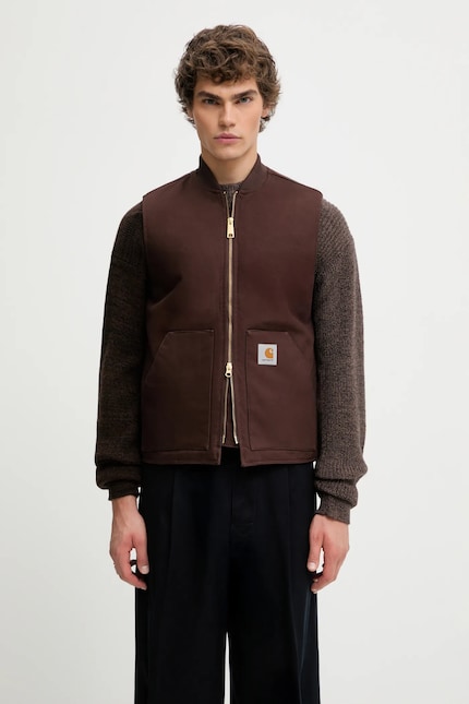 Carhartt WIP cotton vest Classic Vest brown color I035695.4701 at Carhartt WIP cotton vest Classic Vest brown color I035695.4701 at