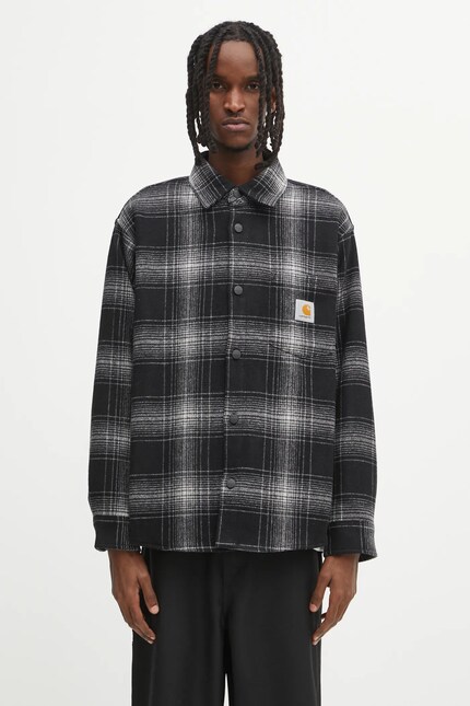 Carhartt 260 SMK グレー・ブラックチェックジャケット Carhartt WIP jacket with wool Brennan Shirt Jac gray color I035324