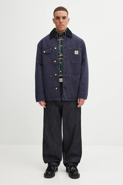 Carhartt WIP cotton jacket OG Chore Coat navy blue color I035613