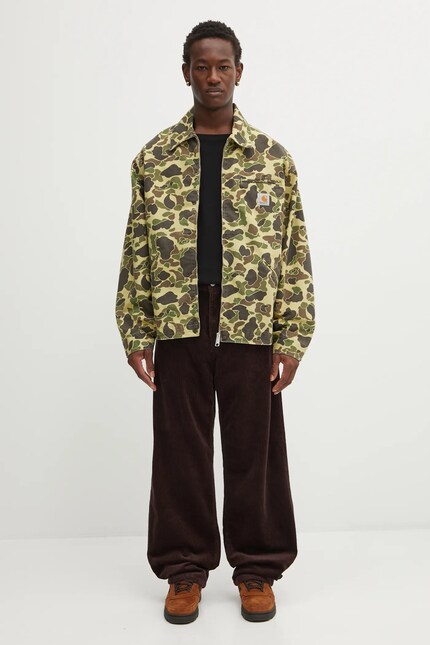 Памучно яке Carhartt WIP Duck Detroit Jacket в зелено преходен