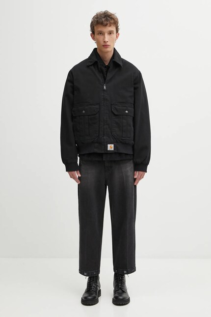 Carhartt WIP cotton jacket Stanton Jacket black color I035617.8906 Carhartt WIP cotton jacket Stanton Jacket black color I035617.8906