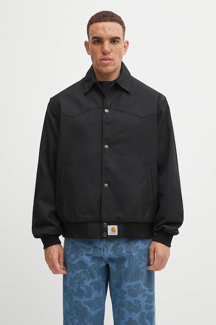 Carhartt WIP bomber jacket with wool Ray Jacket black color Carhartt WIP bomber jacket with wool Ray Jacket black color