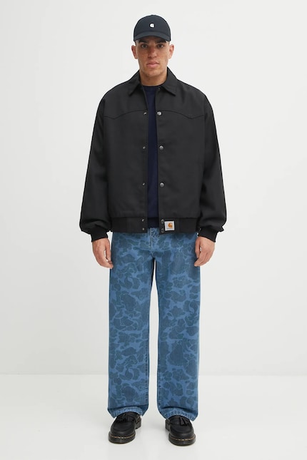 Carhartt WIP bomber jacket with wool Ray Jacket black color Carhartt WIP bomber jacket with wool Ray Jacket black color