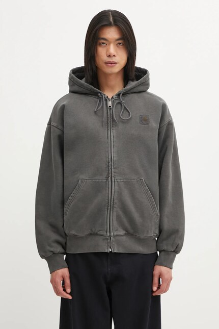 Carhartt WIP cotton sweatshirt Hooded Vista Jacket gray color