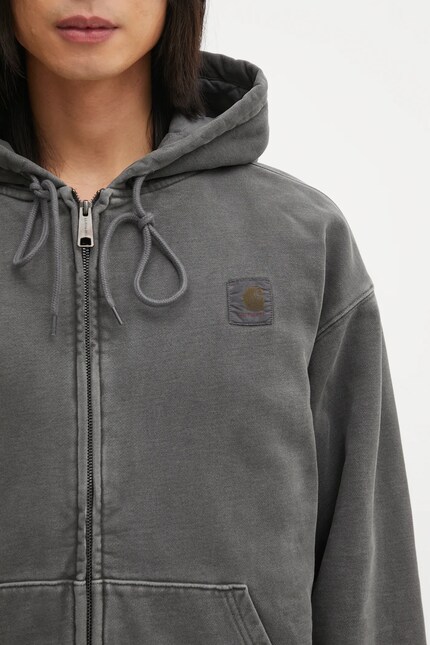 Carhartt WIP cotton sweatshirt Hooded Vista Jacket gray color
