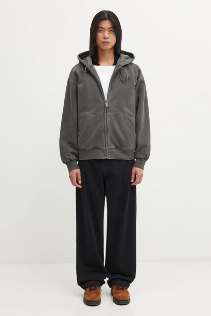 Carhartt WIP cotton sweatshirt Hooded Vista Jacket gray color