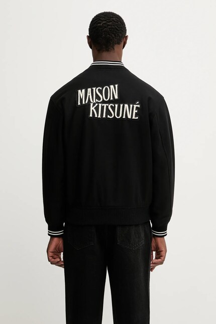 Maison Kitsuné bomber jacket with wool Varsity Teddy PRM EU