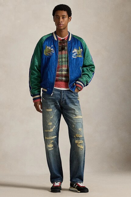 Polo Ralph Lauren bomber jacket TAKIHYO SATIN.SVNR blue color