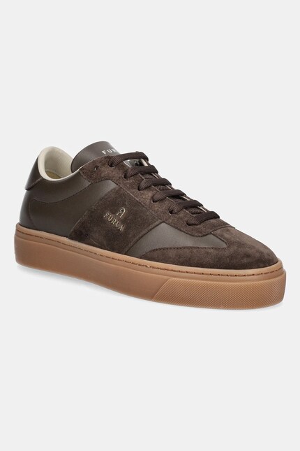 Furla sneakers din piele Enjoy Lace-Up Sneaker culoarea maro