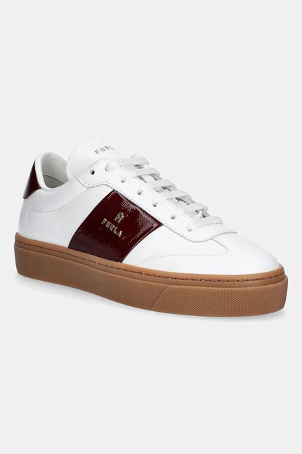 Кожаные кроссовки Furla Enjoy Lace-Up Sneaker цвет белый YI79ENJ