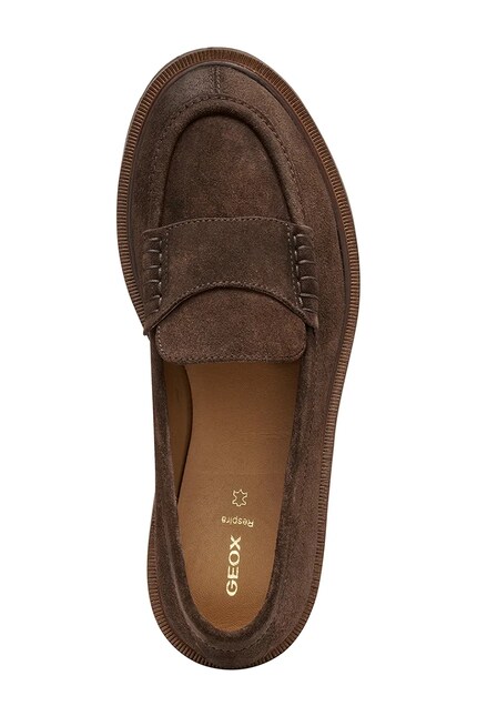 Geox mocasini de piele D NORIZE culoarea maro, cu platforma