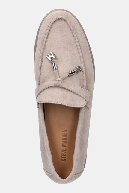 Замшевые мокасины Steve Madden Portland цвет бежевый на плоском