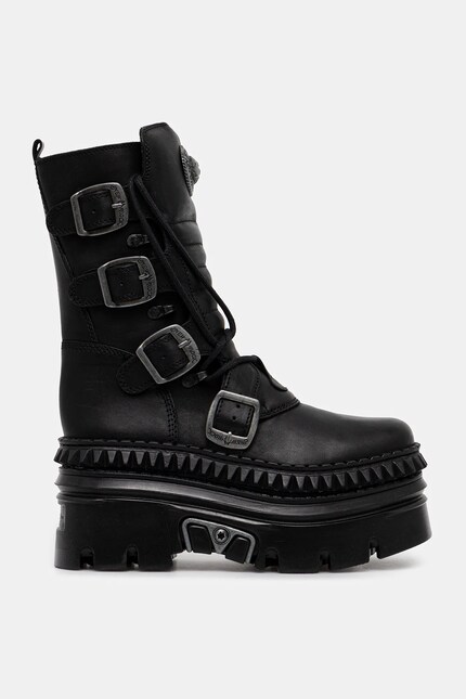 New Rock leather ankle boots black color M-WALL373-S15 at PRM US