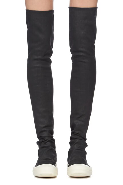 Rick Owens サボ ソックスブーツ Сапоги Rick Owens DRKSHDW High Sock Sneaks цвет чёрный на плоском