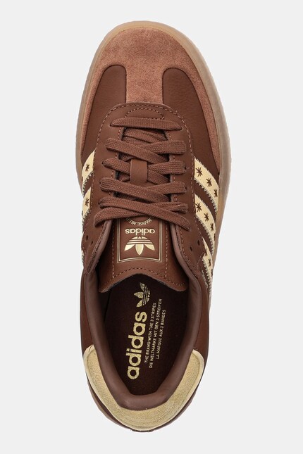 adidas Originals sneakers din piele Sambae W culoarea maro, JS3958