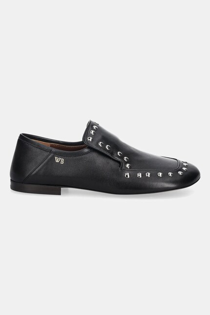 Wales Bonner leather loafers Studded Slipper black color  display picture 3