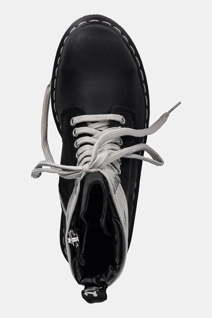 Rick Owens DRKSHDW leather biker boots x Dr. Martens Quad Sole