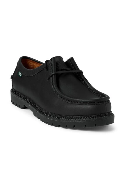 Polo Ralph Lauren leather shoes Jett Apron black color