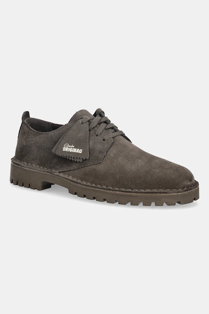 Clarks Originals suede shoes Desert Rock Lo brown color 26178198