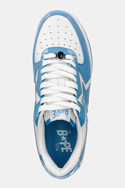 A Bathing Ape leather sneakers BAPE STA ICON #1 blue color