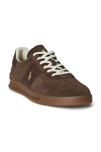 Polo Ralph Lauren leather sneakers Hrt Aera Pp brown color