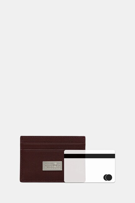 MM6 Maison Margiela leather card holder maroon color SA5UI0026