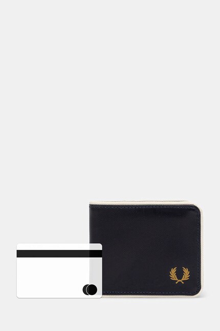 未使用美品・即日発送FRED PERRY L4333 WALLET&CHAIN Fred Perry wallet navy blue color L7305 at PRM US