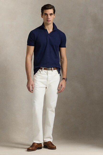 Polo Ralph Lauren cotton polo shirt navy blue color smooth