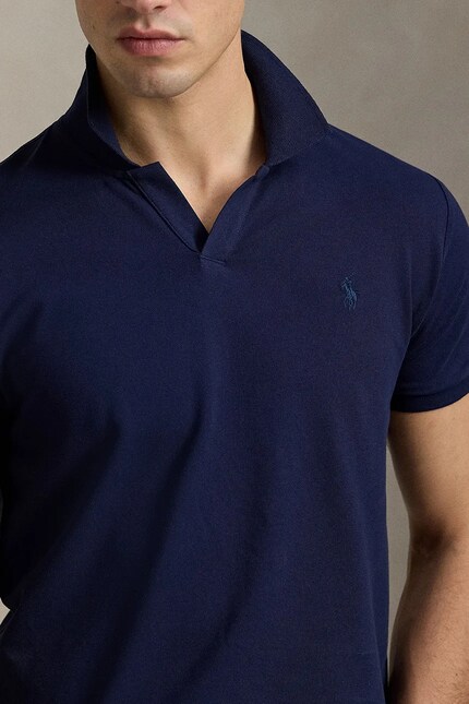 Polo Ralph Lauren cotton polo shirt navy blue color smooth