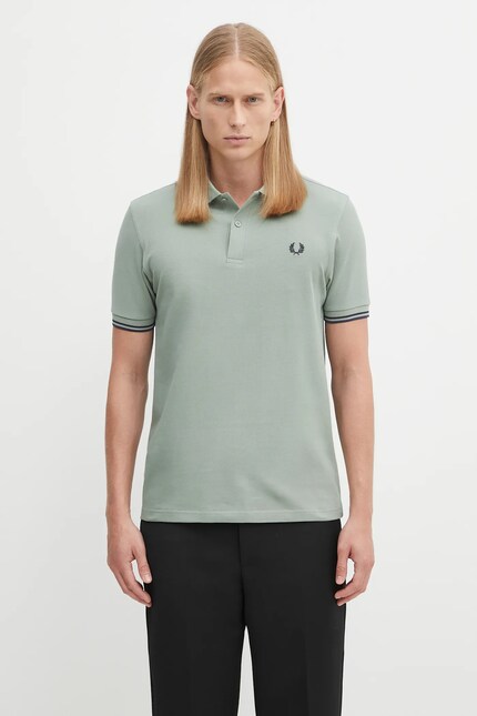 Fred Perry cotton polo shirt green color smooth M3600 at PRM US
