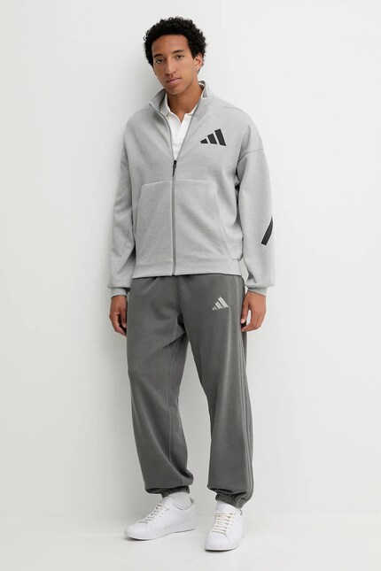 Хлопковые спортивные штаны adidas All SZN цвет серый однотонные