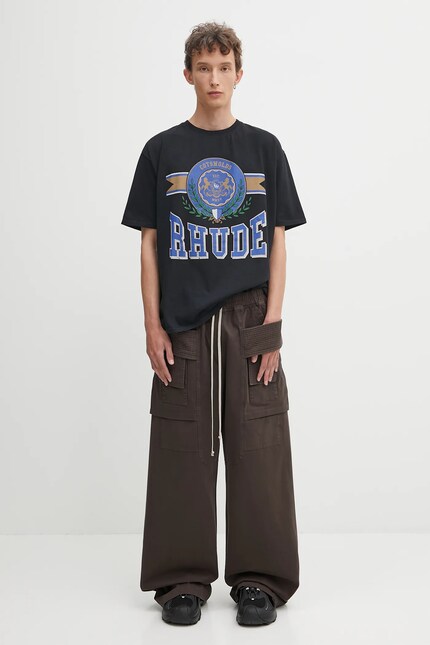 Rick Owens DRKSHDW cotton trousers Creatch Wide Cargo Drawstring