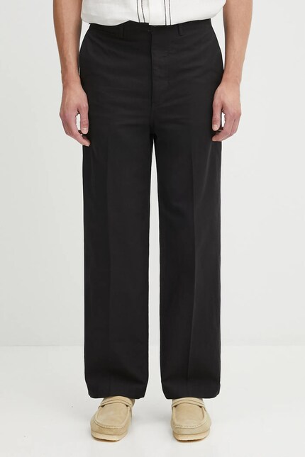 Visvim cotton trousers ex wide chino pants black color