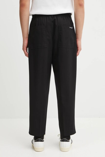 Maison Kitsuné cotton trousers Cropped Pleated black color