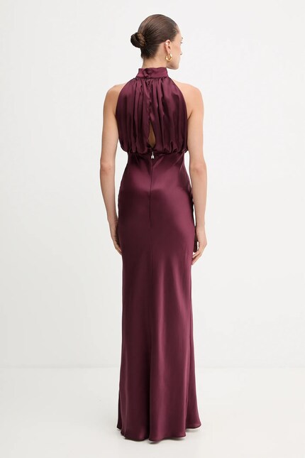 tacky wedding dress bachelorette Maroon Crochet Petal Long Slip Dress
