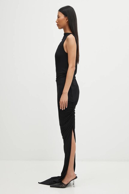 Rick Owens Lilies wool blend dress Eva Gown black color LI02E3504