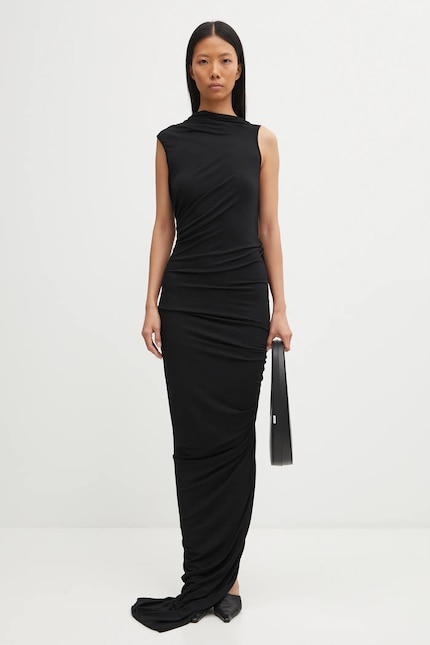 Rick Owens Lilies wool blend dress Eva Gown black color LI02E3504.JBWS at PRM US Rick Owens Lilies wool blend dress Eva Gown black color LI02E3504.JBWS at PRM US