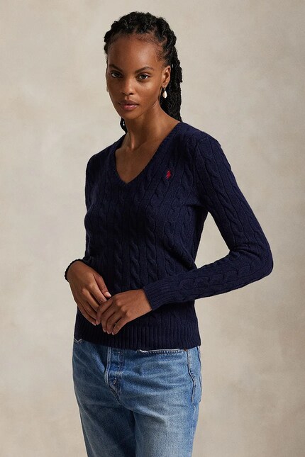 Polo Ralph Lauren pulover pentru femei din lână bleumarin