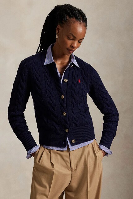Polo Ralph Lauren cardigan wool Women's navy 211972104 at PRM US